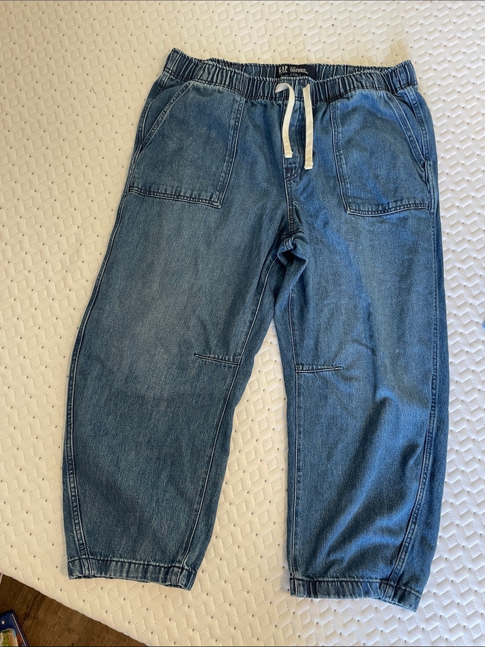 Elastic Waist Denim barrel jeans with Drawstring